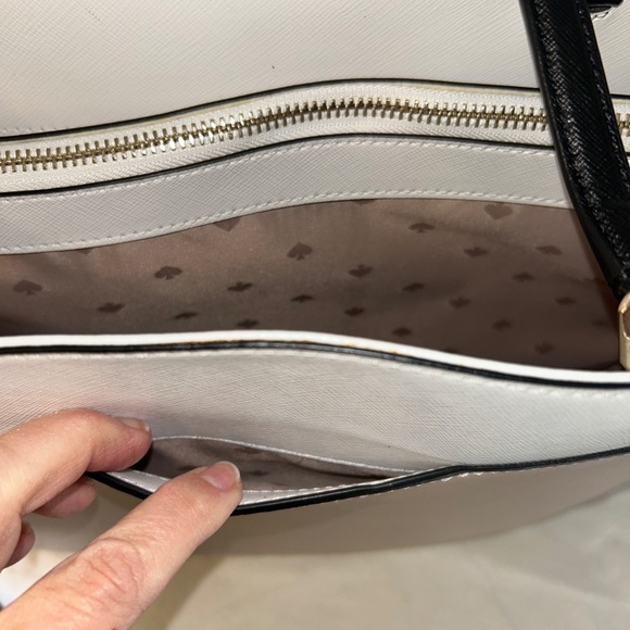 EUC Kate Spade | Large Leather Staci Tote bag | Colorblock Tan & White - Picture 9 of 9